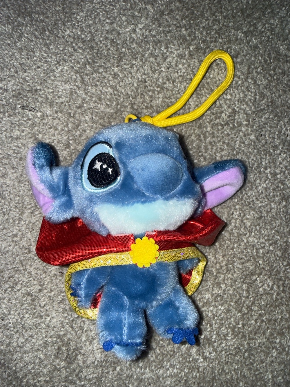 Blue stitch Character Backpack Clip with Red Cape - Kids Toy